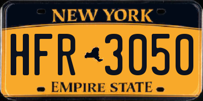 NY license plate HFR3050