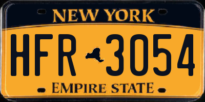 NY license plate HFR3054