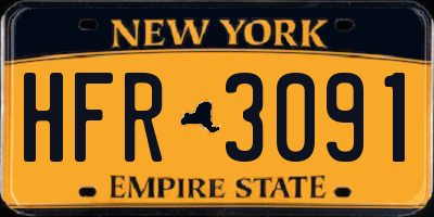 NY license plate HFR3091