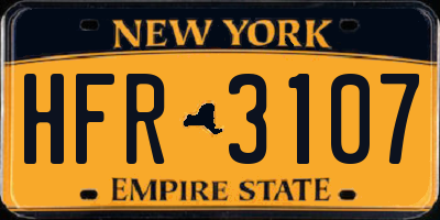 NY license plate HFR3107