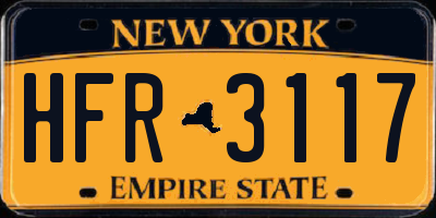NY license plate HFR3117