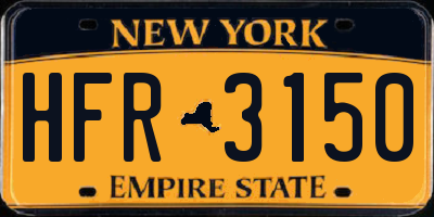 NY license plate HFR3150