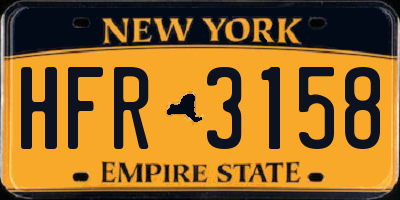 NY license plate HFR3158