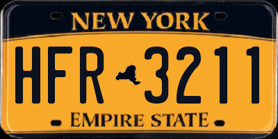 NY license plate HFR3211