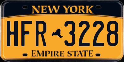 NY license plate HFR3228