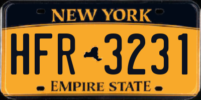 NY license plate HFR3231