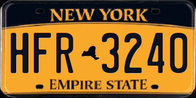 NY license plate HFR3240