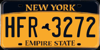 NY license plate HFR3272