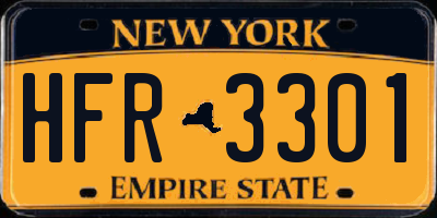 NY license plate HFR3301