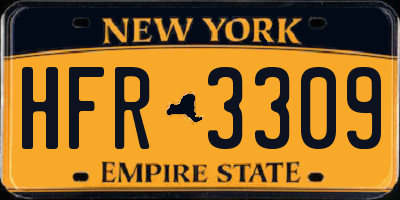 NY license plate HFR3309