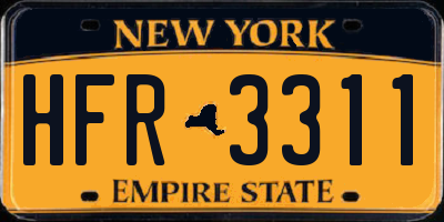 NY license plate HFR3311