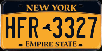 NY license plate HFR3327