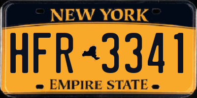 NY license plate HFR3341