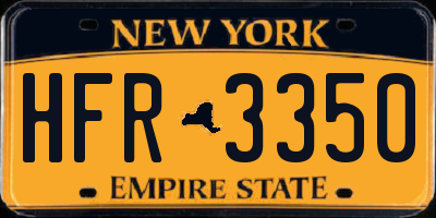 NY license plate HFR3350