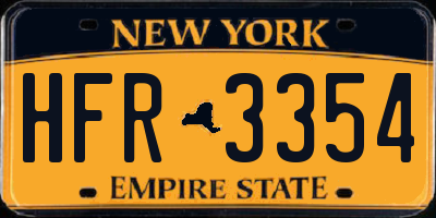 NY license plate HFR3354
