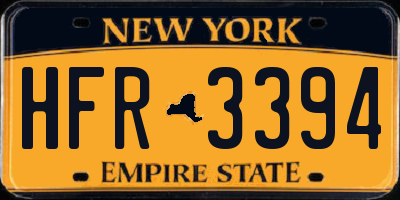 NY license plate HFR3394