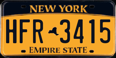 NY license plate HFR3415