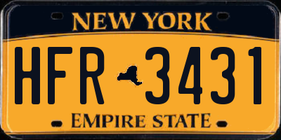 NY license plate HFR3431