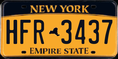 NY license plate HFR3437