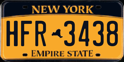 NY license plate HFR3438