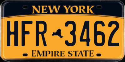 NY license plate HFR3462