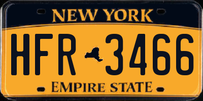 NY license plate HFR3466