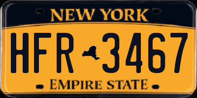 NY license plate HFR3467