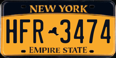 NY license plate HFR3474