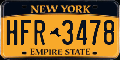 NY license plate HFR3478
