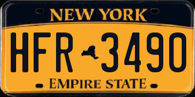 NY license plate HFR3490