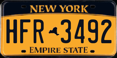 NY license plate HFR3492