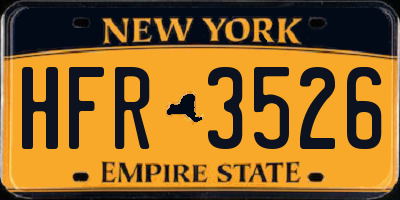 NY license plate HFR3526