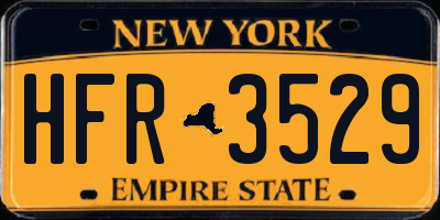 NY license plate HFR3529