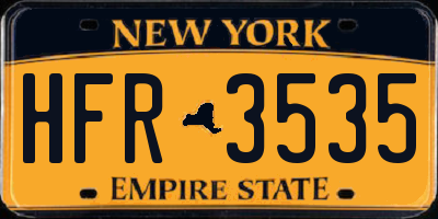 NY license plate HFR3535