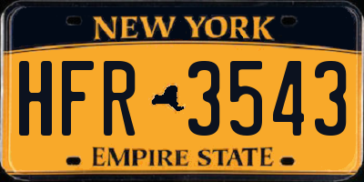 NY license plate HFR3543