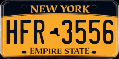 NY license plate HFR3556