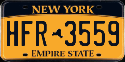 NY license plate HFR3559