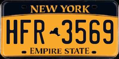 NY license plate HFR3569