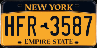 NY license plate HFR3587