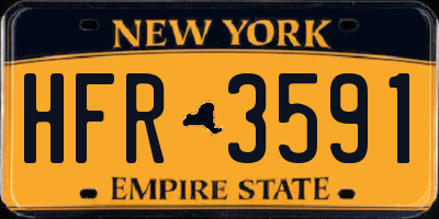 NY license plate HFR3591