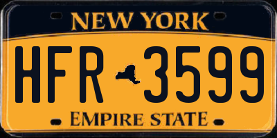 NY license plate HFR3599