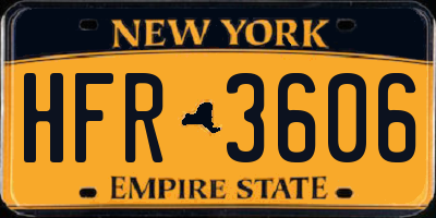 NY license plate HFR3606