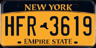 NY license plate HFR3619