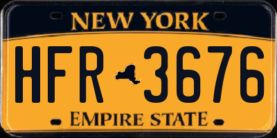 NY license plate HFR3676