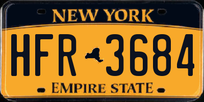 NY license plate HFR3684