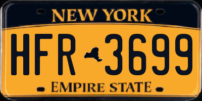NY license plate HFR3699