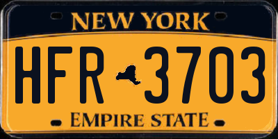 NY license plate HFR3703