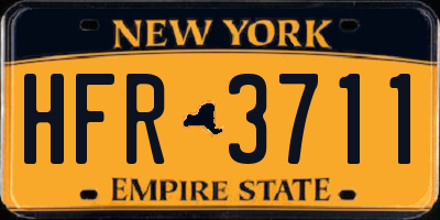NY license plate HFR3711
