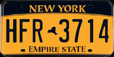 NY license plate HFR3714