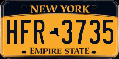 NY license plate HFR3735